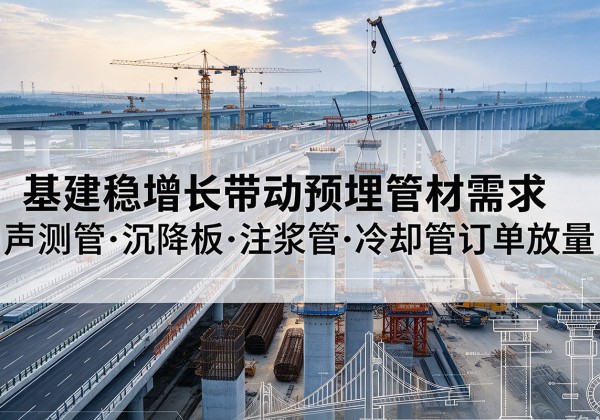 新县基建稳增长带动预埋监测管材需求，声测管、沉降板、注浆管订单持续放量